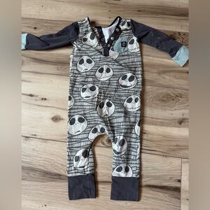 Skull Pattern Kids Footie Pajamas